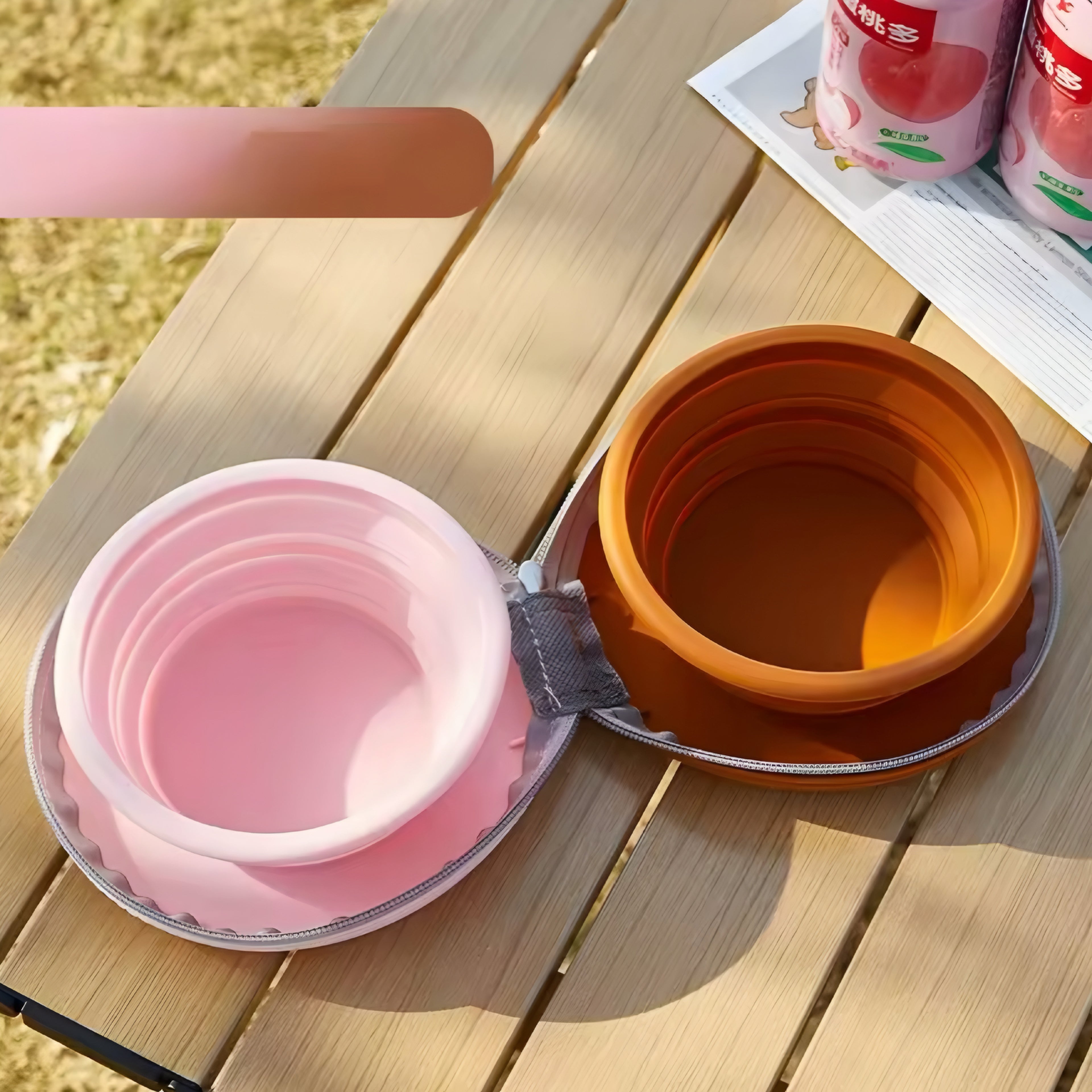 Ciotola Pieghevole 2-in-1 in Silicone per Cani