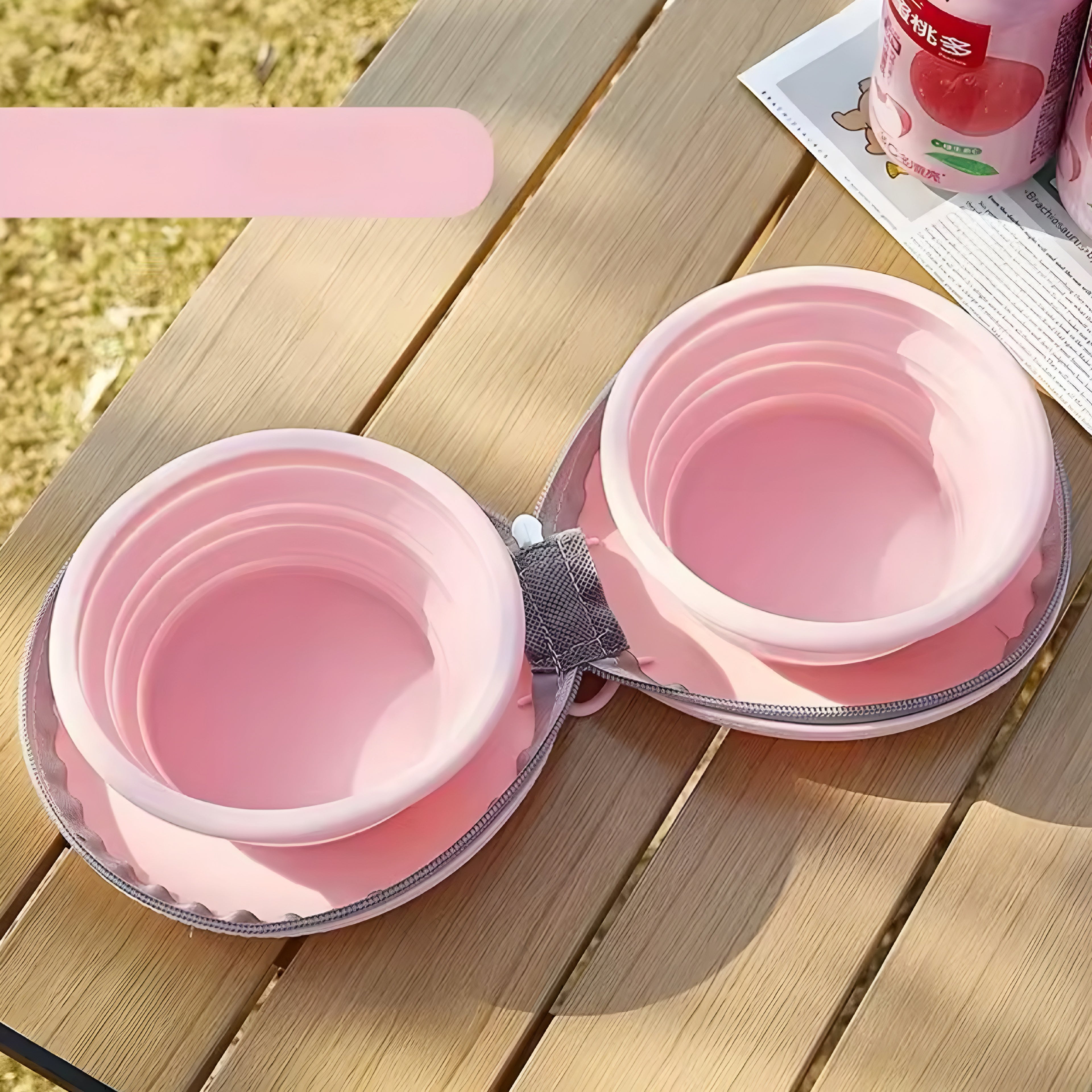 Ciotola Pieghevole 2-in-1 in Silicone per Cani