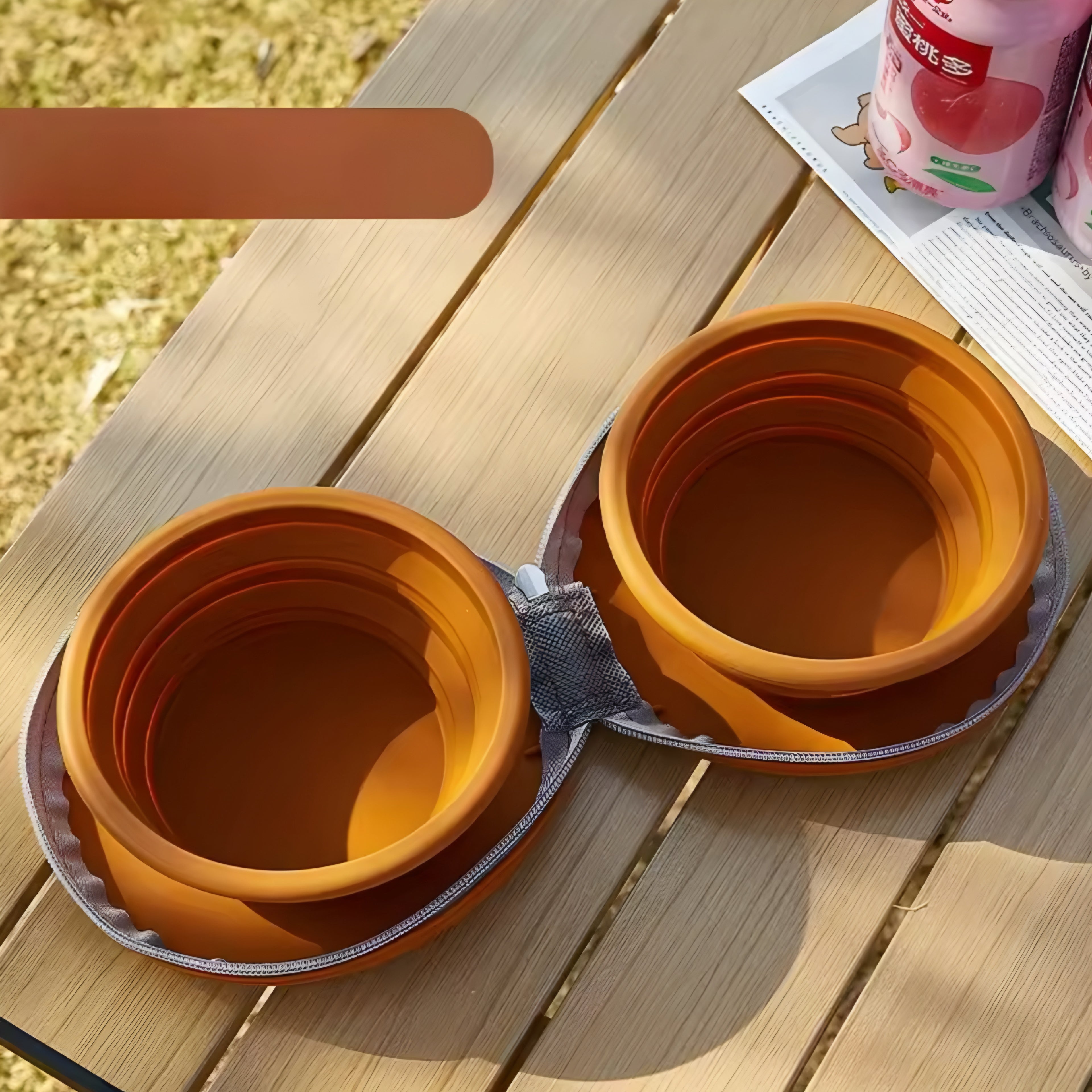 Ciotola Pieghevole 2-in-1 in Silicone per Cani