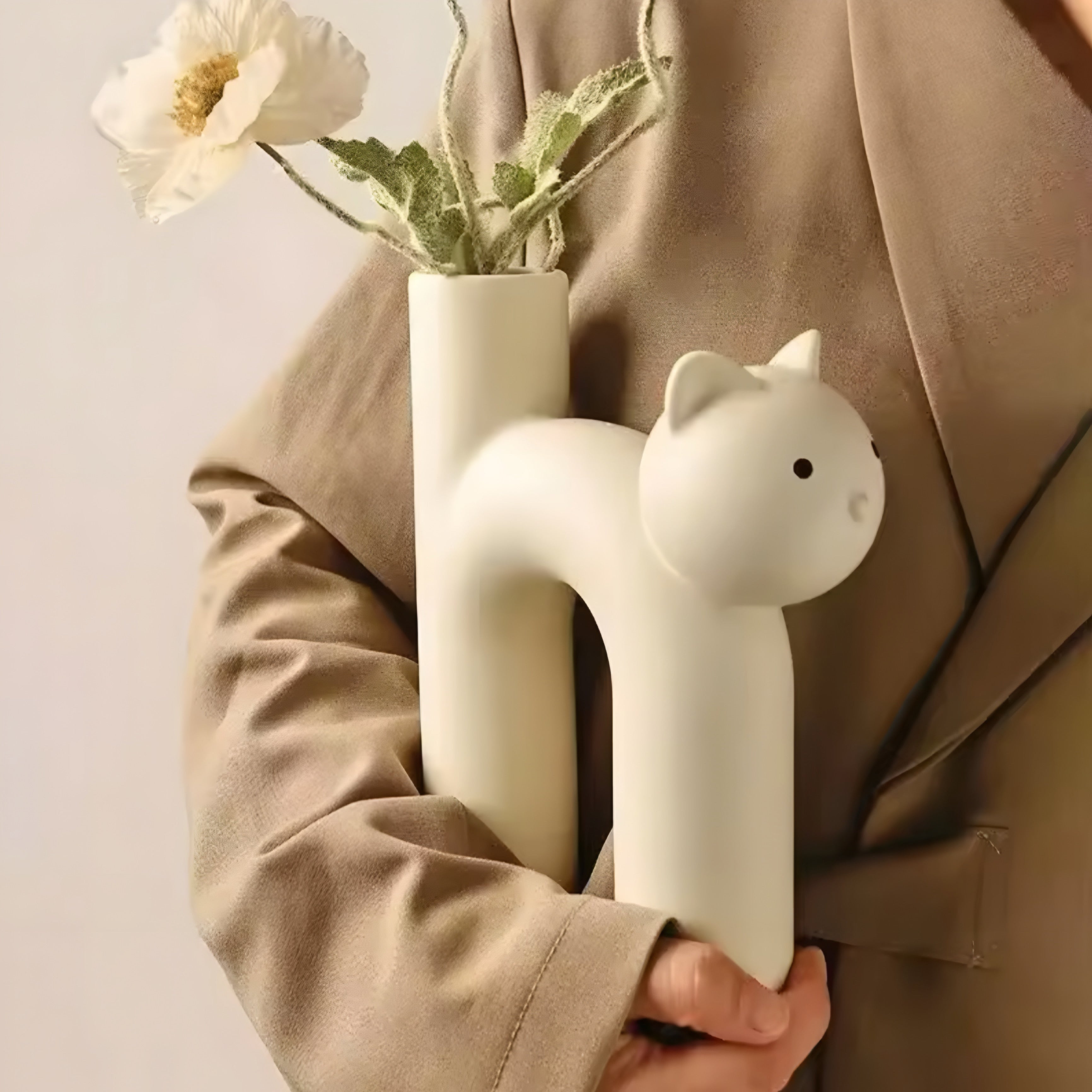 Vaso U-Shape Cat in Ceramica