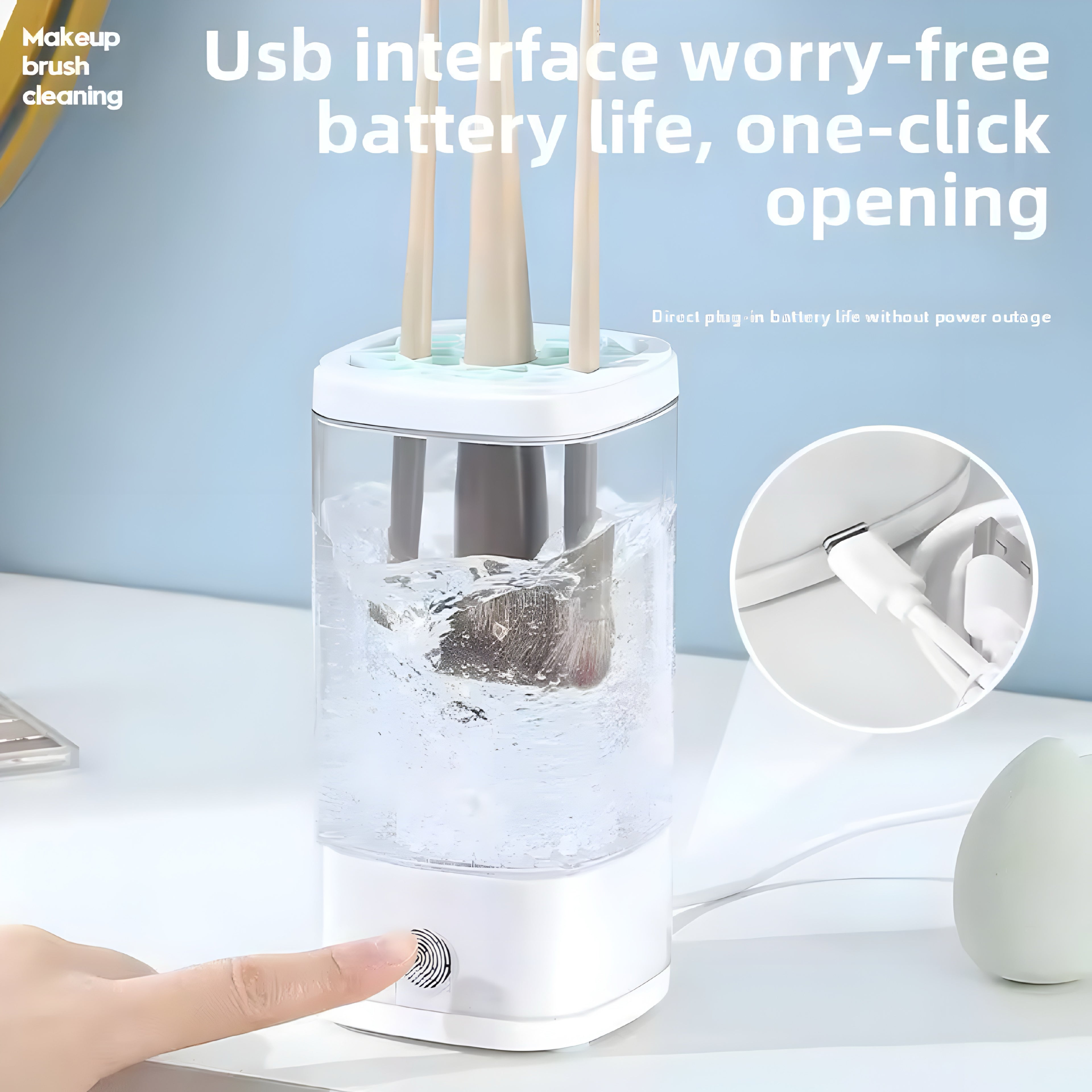Pulitore Elettrico USB per Pennelli Trucco