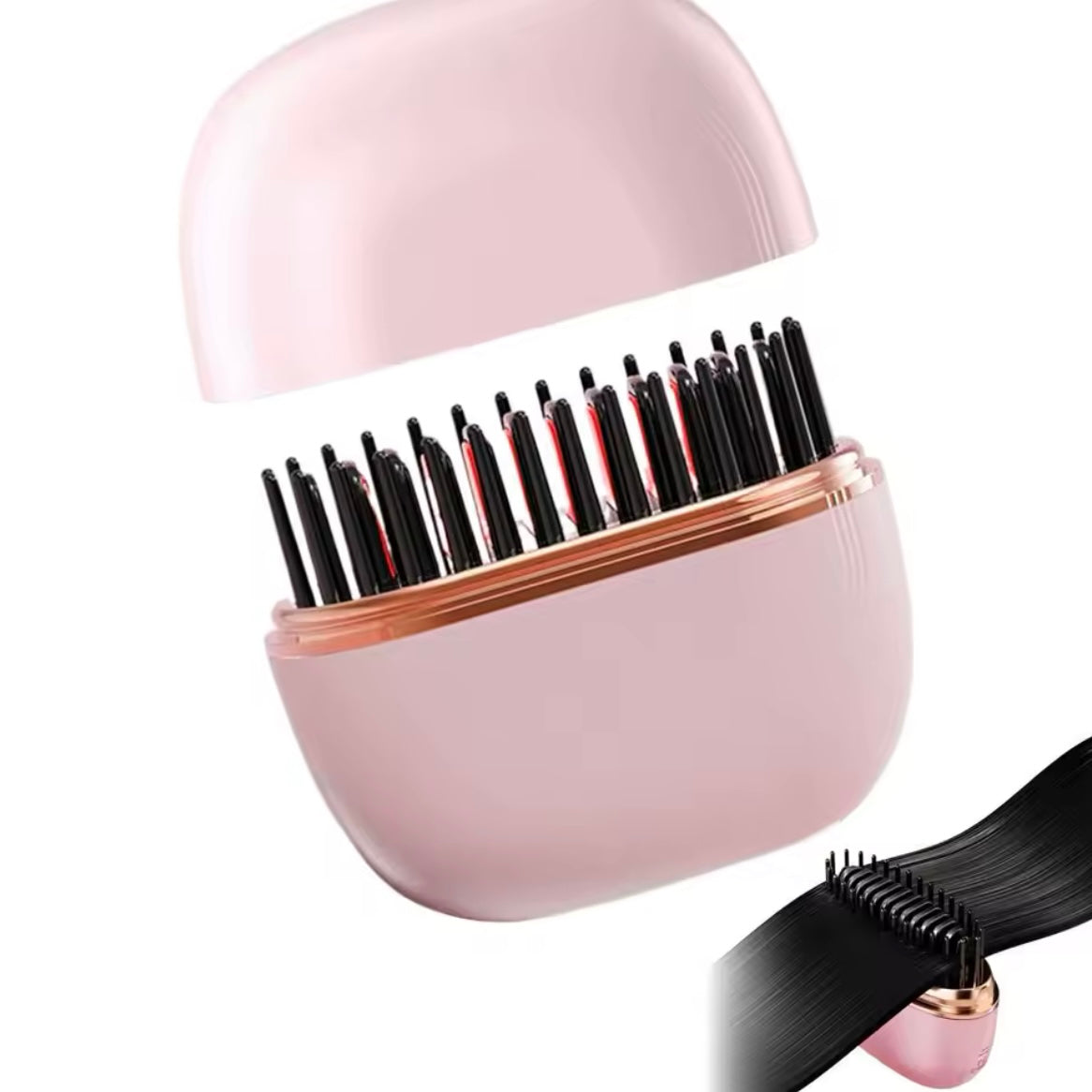 Mini Spazzola Liscia Capelli Ricaricabile