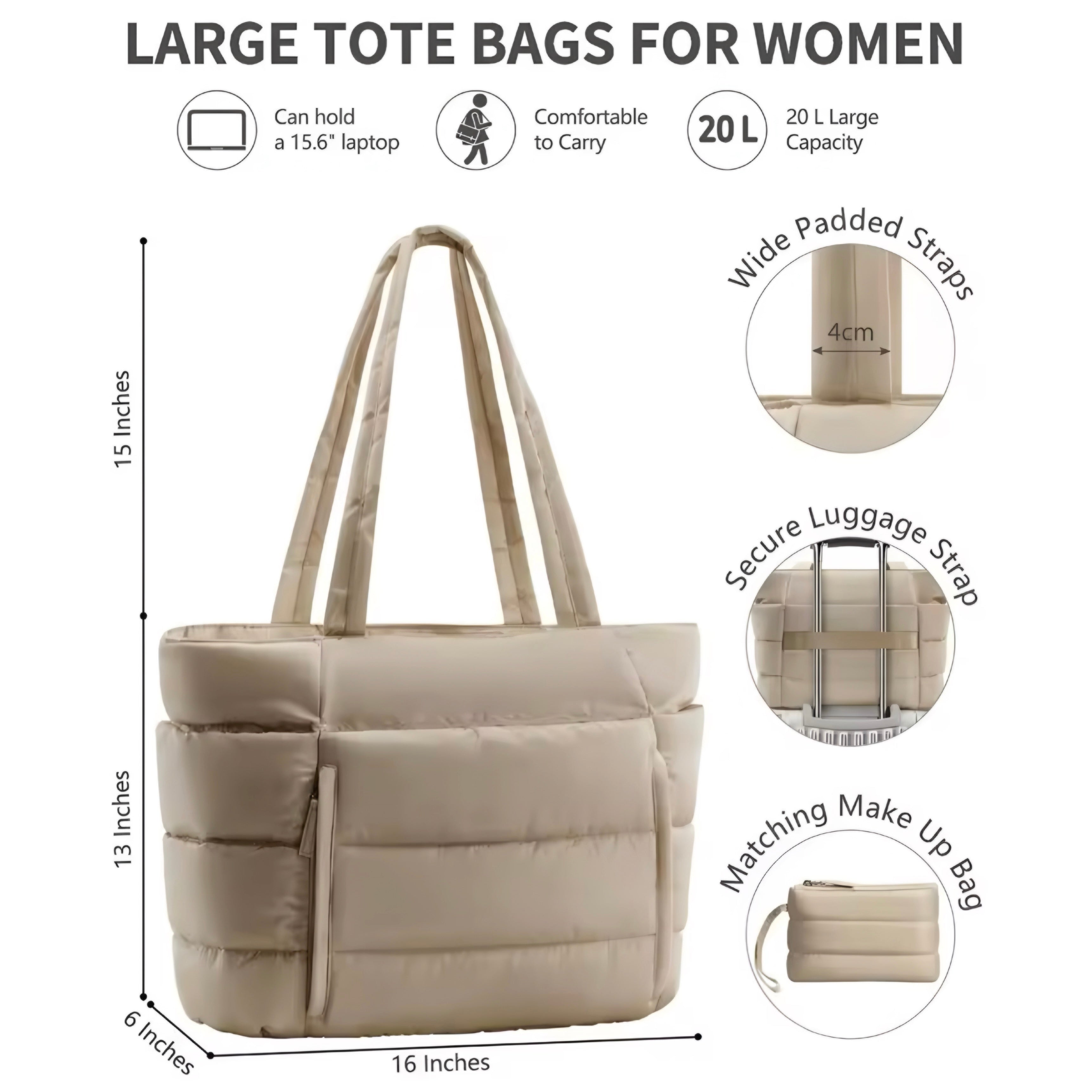 Borsa Tote Puffer Grande Capacità