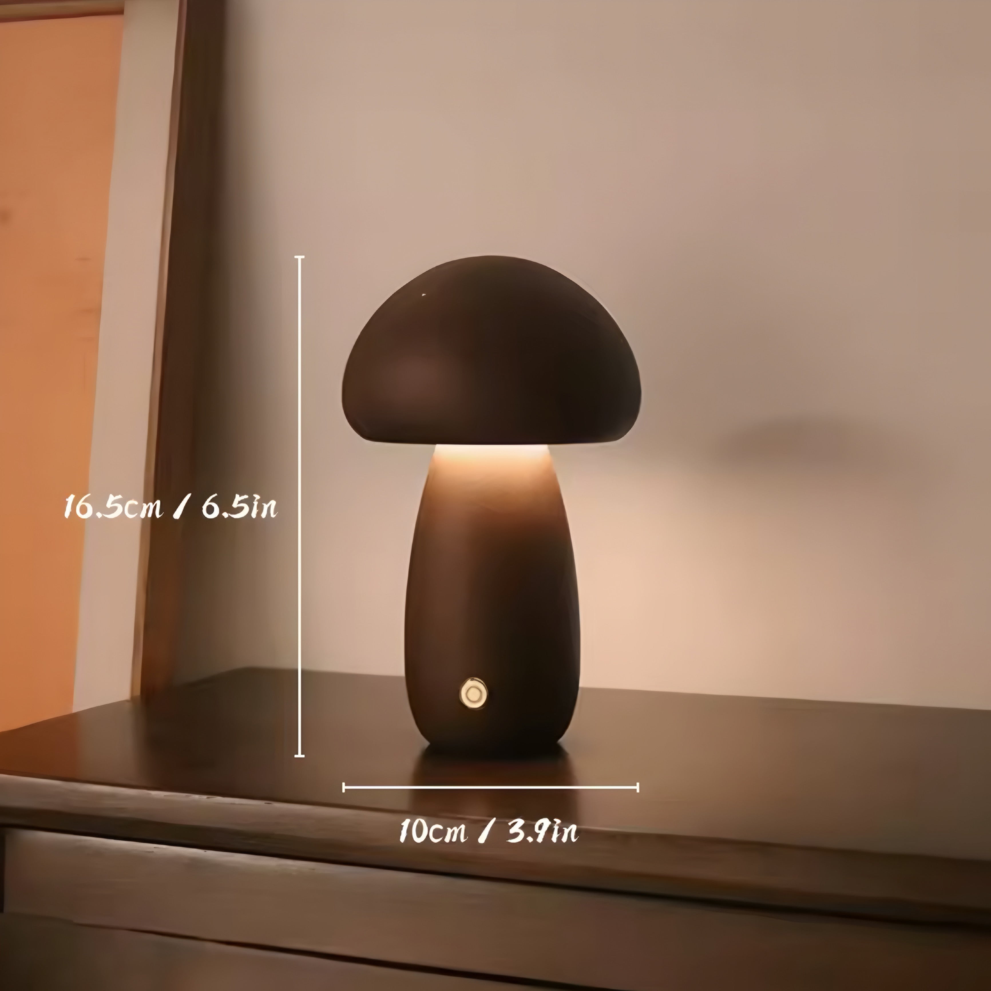 Lampada Notturna Mushroom in Legno