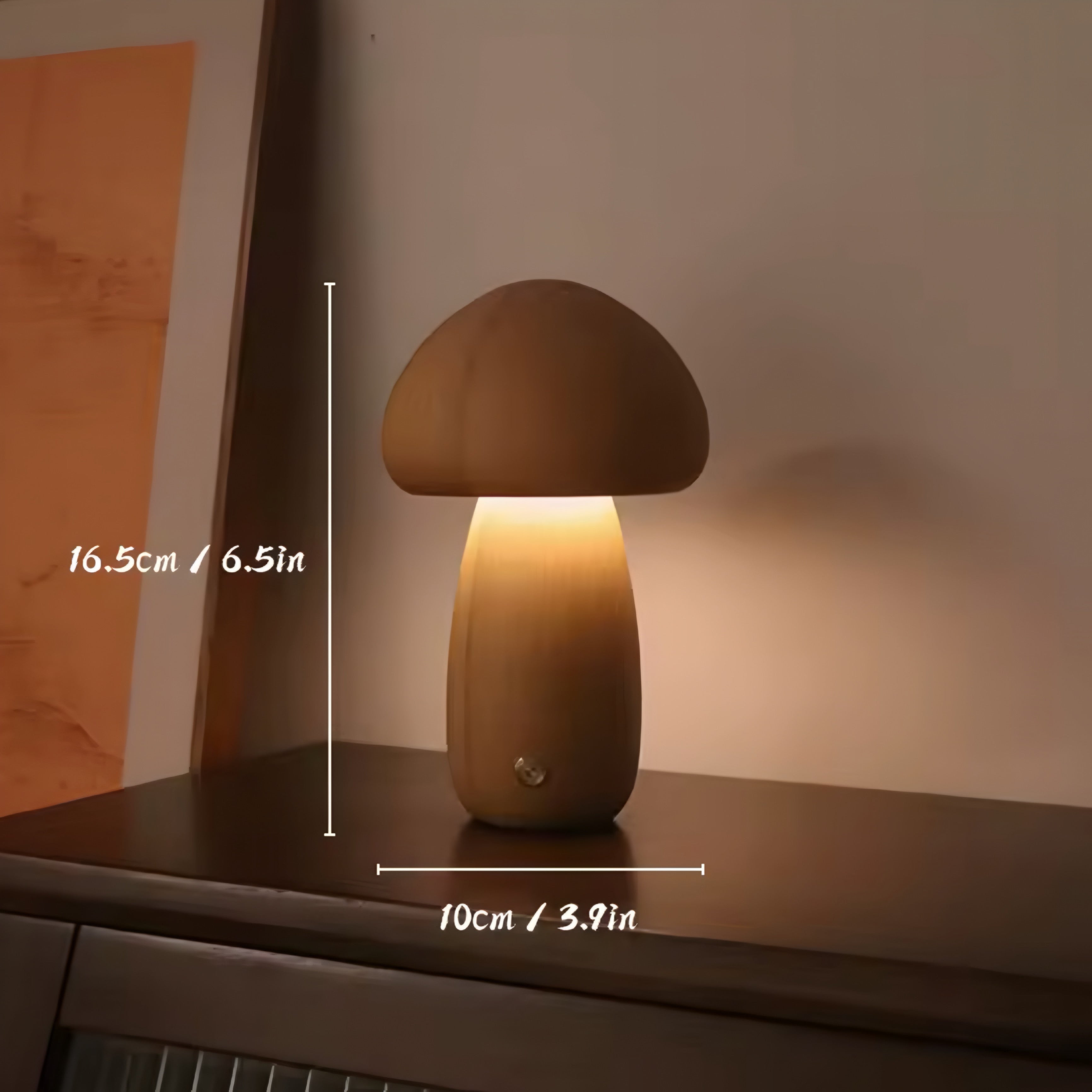 Lampada Notturna Mushroom in Legno